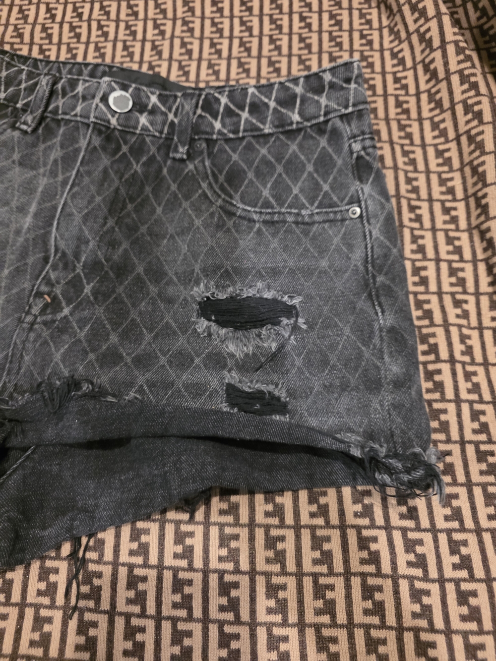 Alexander Wang X Denim Size 27 Black Distressed Denim Mini Shorts